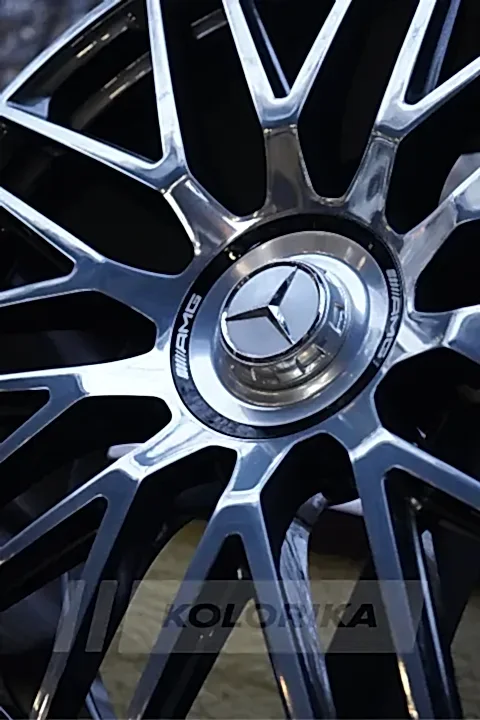 Покраска кованых дисков Mercedes GLS в графитовый цвет