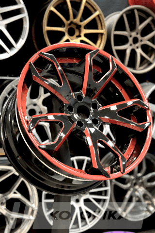 Покраска литых дисков Range Rover Sport в два цвета