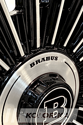Покраска кованых дисков Mercedes Brabus в чёрный глянец