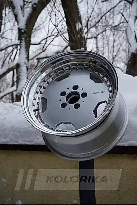 Покраска литых дисков Mercedes в серебро