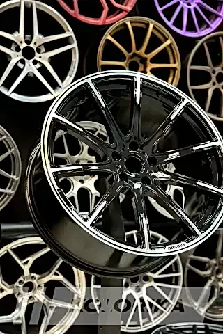 Покраска кованых дисков Mercedes G Brabus в чёрный глянец