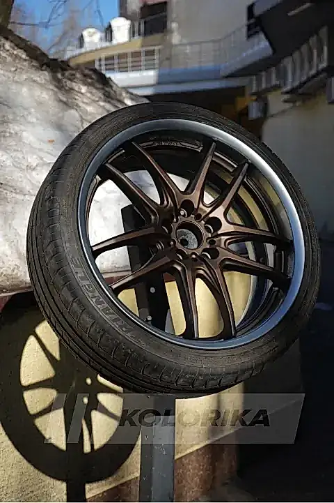 Покраска литых дисков Volkswagen в светлый графитовый цвет 