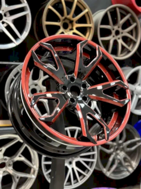 Покраска составных дисков Range Rover Sport в два цвета